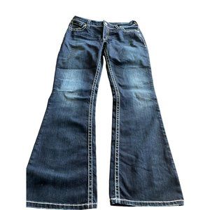 Silver Suki Flap woman’s bell bottom jeans with bling size 33/32